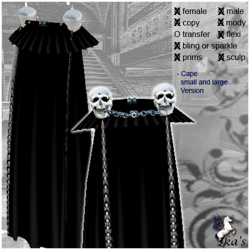 Goth Cape with Skulls