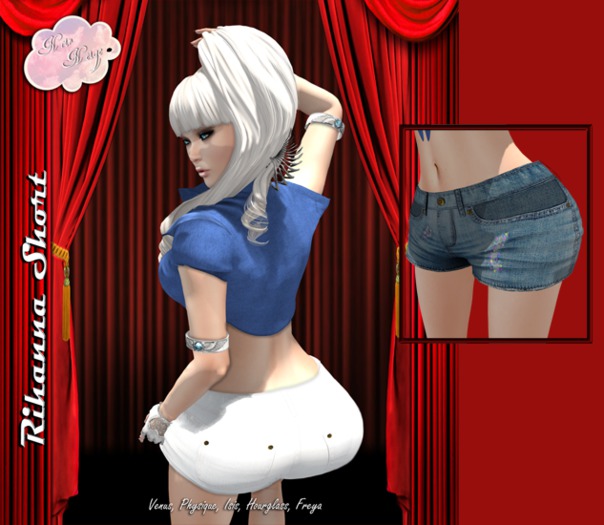 >Noir Neige< Rihanna Short - Blue Dirty