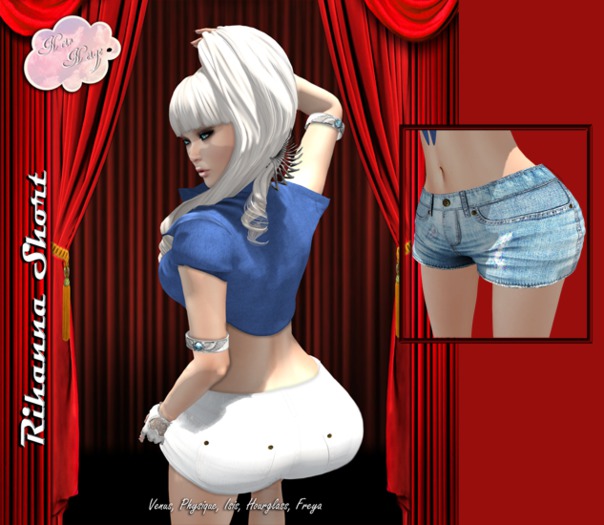 >Noir Neige< Rihanna Short - Blue