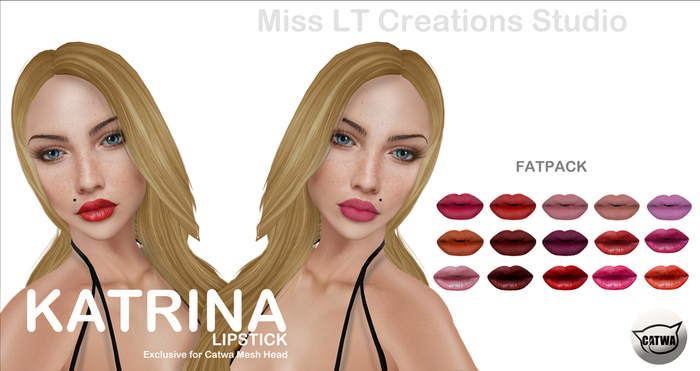 :: MLT KATRINA LIPSTICK FOR CATWA MESH HEAD - FATPACK
