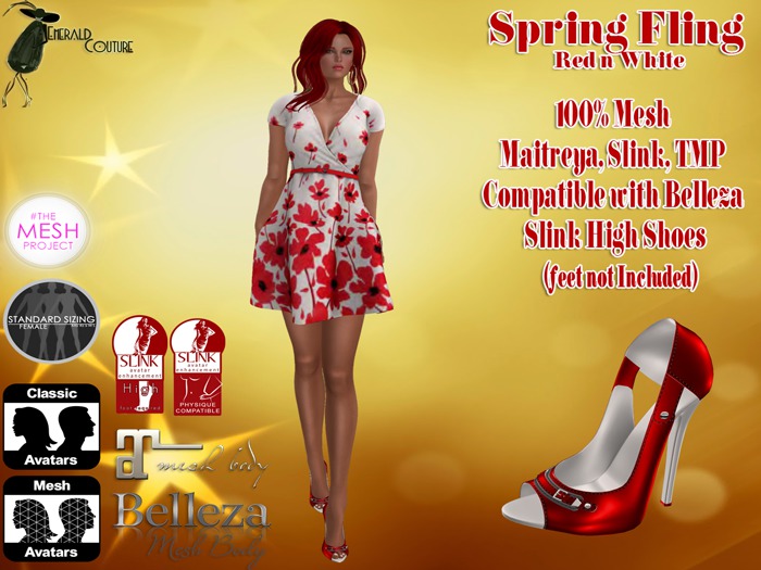 EC Spring Fling Dress Red N White
