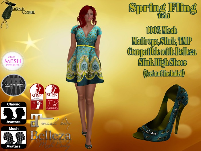 EC Spring Fling Dress Teal
