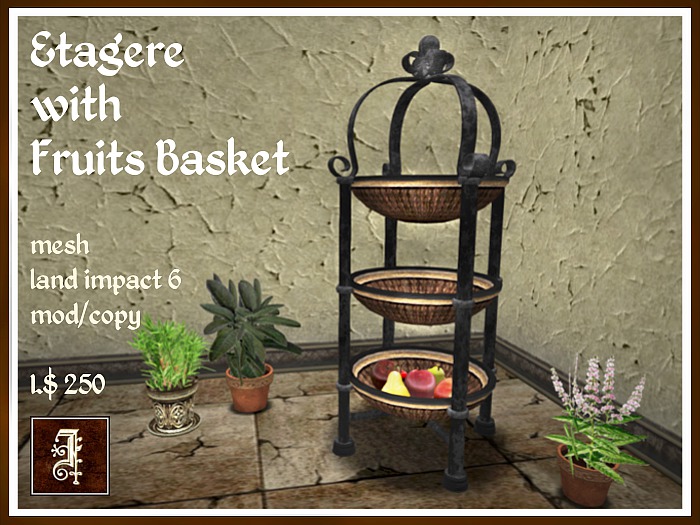 *IOLAIR*  Etagere with Fruits Basket Box