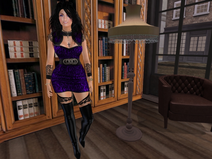 Para's Embellished Goth Minidress Purple