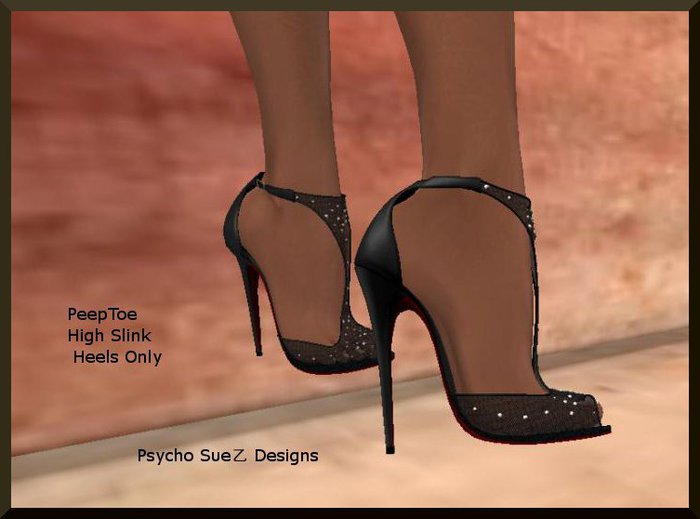 PeepToe Slink Heels Black