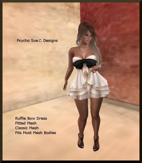 Ruffle Bow Dress Cream