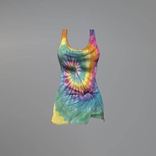 Spiral Rainbow Tiedye Fitmesh Dress