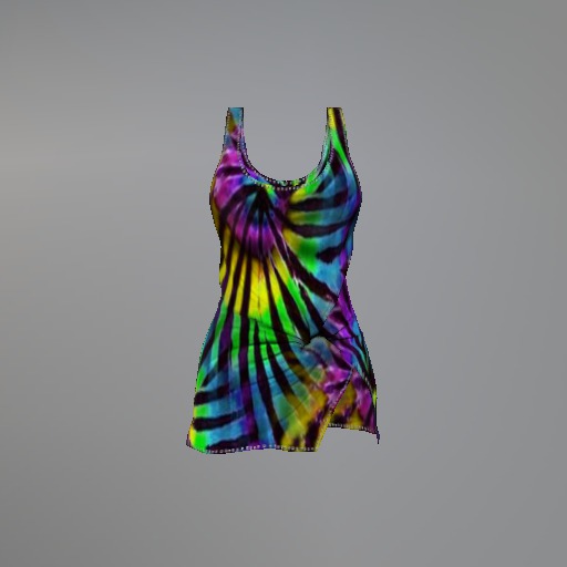 Stripe Rainbow Tiedye Fitmesh Dress