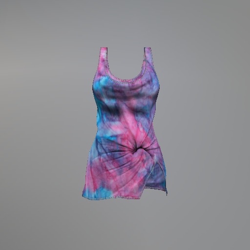 Cloud Rainbow Tiedye Fitmesh Dress