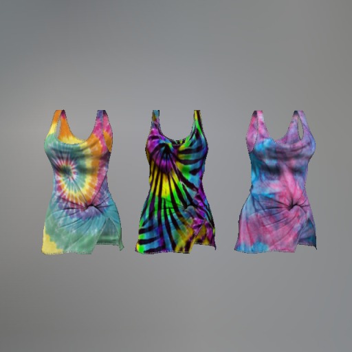 Rainbow Tiedye Fitmesh Dress (Fatpack)