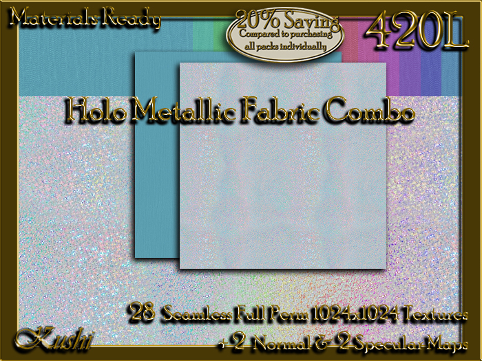 !Kushi! HoloMetallicCOMBO Textures -WEAR TO UNPACK