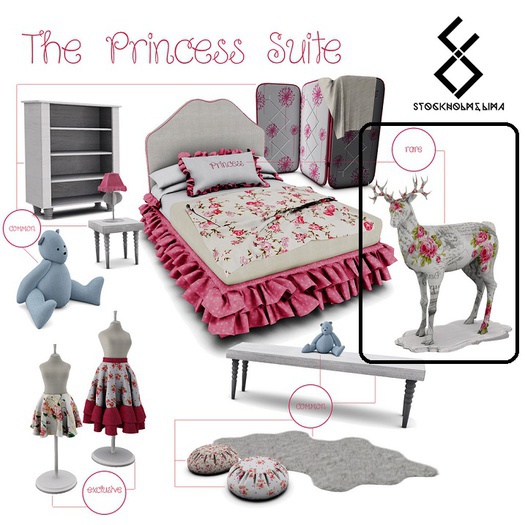 Stockholm&Lima: Princess Suite Deer Statue RARE