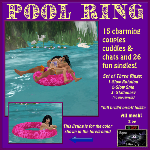 *EbE* Pool Ring (pink hibiscus) (SET OF THREE)
