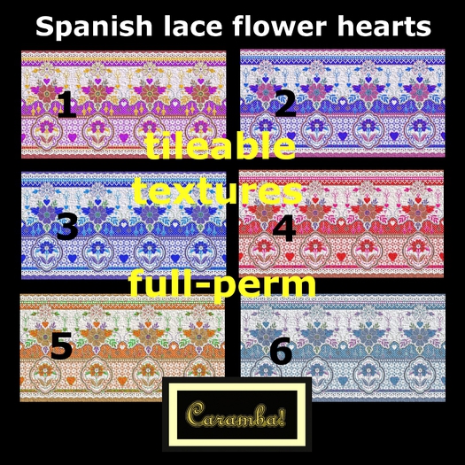 Spanish lace flower hearts - texture pack