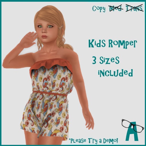 {-A-} Romper - Orange Birds