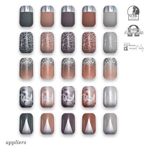 alaskametro<3 "Neutrals/Silver" Slink/Omega/Maitreya/Eve nail polish applier