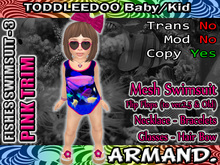 --ARMAND-- FISHES SWIMSUIT - 3 (PINK TRIM)
