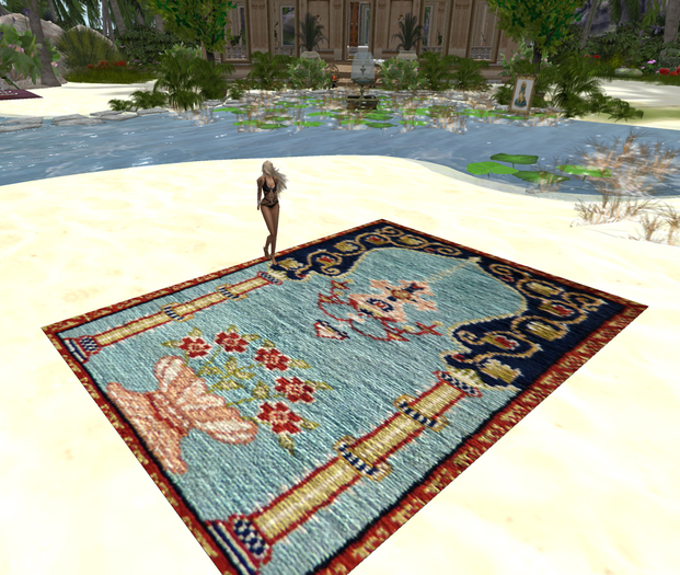 Exotic Souther Aqua Palace Persian Carpet Rug