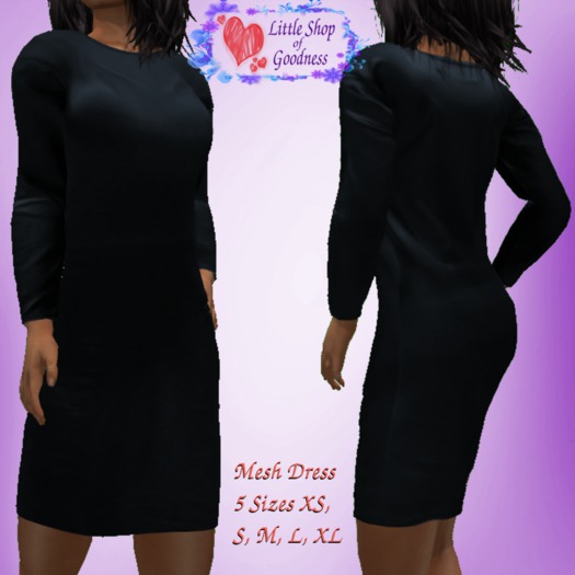 Wet Look Dress Navy Blue Denim With Long Sleeves Mesh