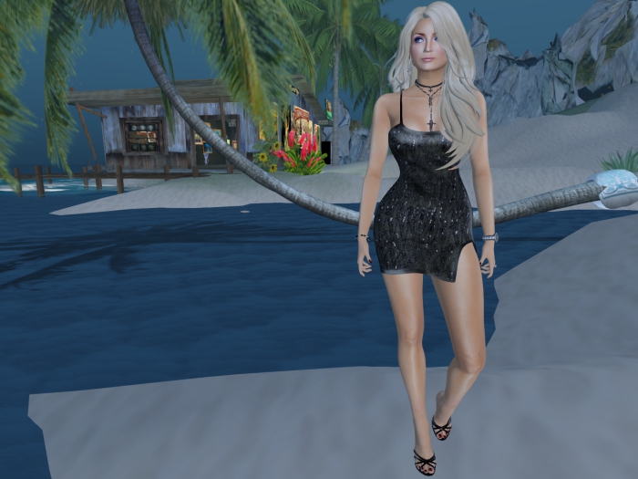 Para's Cami Minidress Black Sequin