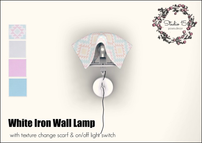 {Studio 15} White Iron Wall Lamp
