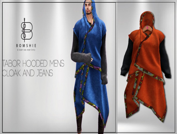 <*>B<*> Tabor Blood Orange Mens Hoodied Cloak