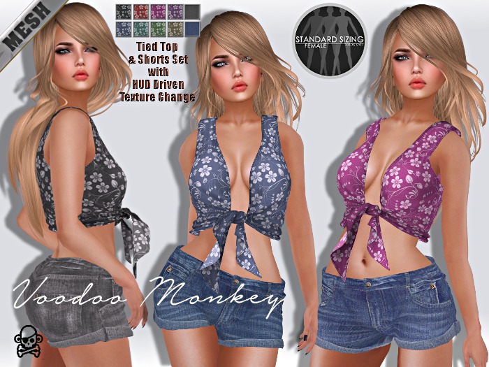 Tied Top & Shorts Set ::VoodooMonkey::