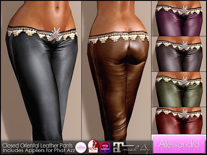 ALESSANDRA - Closed Oriental Leather Pants (6 Colors)