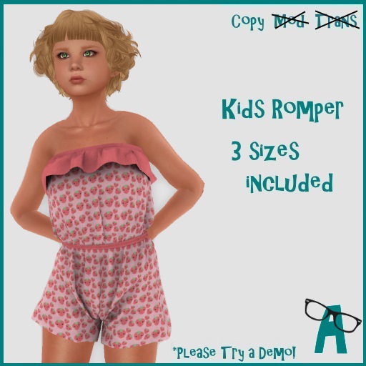 {-A-} Kawaii Strawberry - Regular Kid Romper