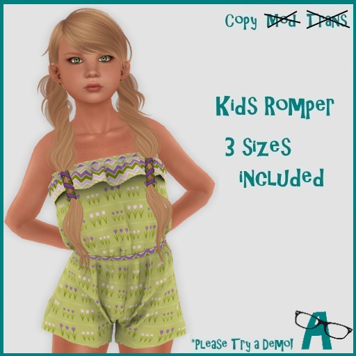 {-A-} Romper - Green w/ Zig Zag