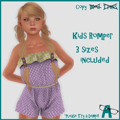 {-A-} Romper - Purple w/ Green Tulips