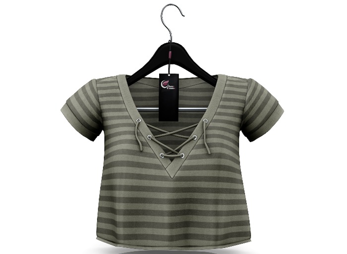 fame femme : LimaTop - Striped Khaki