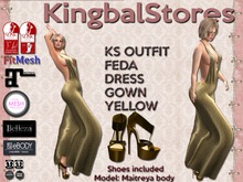 KS OUTFIT FEDA DRESS GOWN YELLOW