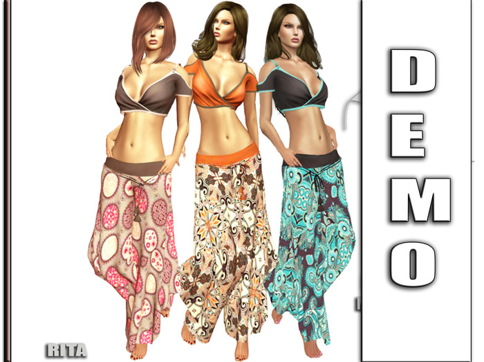 Braham Design DEMO Rita Long Pants Blouse Outfits Mesh