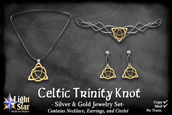 *LightStar-Celtic Trinity Knot-Silver & Gold
