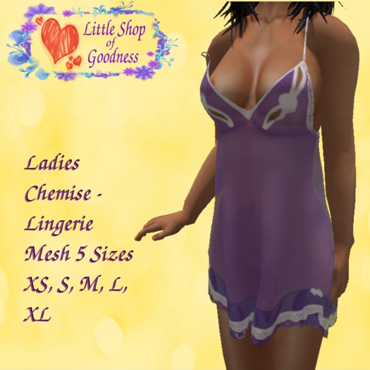Lilac Chemise Lingerie Transparent And Opaque Option Mesh
