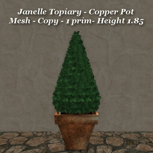 Second Life Marketplace Janelle Topiary Copper Pot