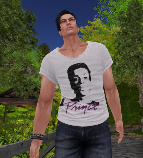 Mens Mesh U-Neck T-Shirt Prince white