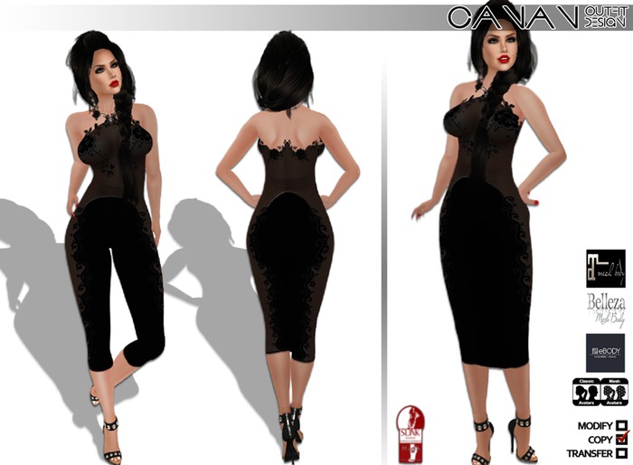❀CANAN - Outfit 'CatWalk' Black❀ 2 In 1