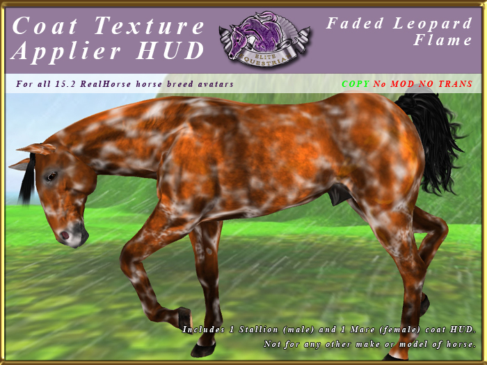 *E* RealHorse Coat Texture HUD [BOXED] Faded Leopard Flame