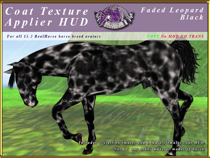 *E* RealHorse Coat Texture HUD [BOXED] Faded Leopard Black