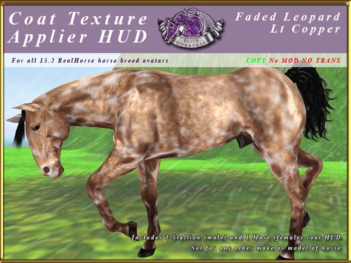 *E* RealHorse Coat Texture HUD [BOXED] Faded Leopard Lt Copper