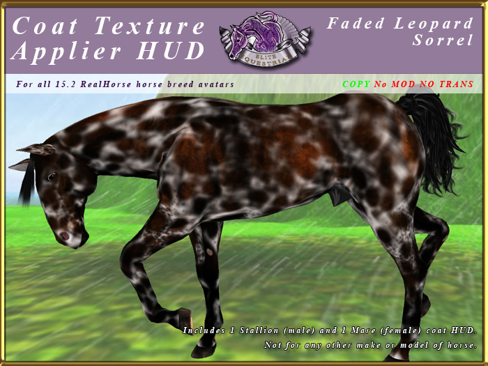 *E* RealHorse Coat Texture HUD [BOXED] Faded Leopard Sorrel