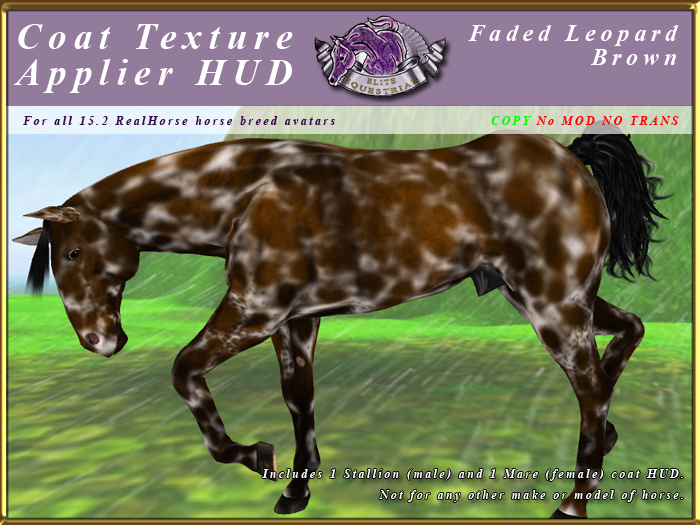 *E* RealHorse Coat Texture HUD [BOXED] Faded Leopard  Brown