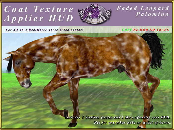 *E* RealHorse Coat Texture HUD [BOXED] Faded Leopard Palomino