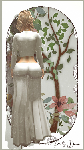 .::Pretty Demo::. Mandy Silvered Cream Pant
