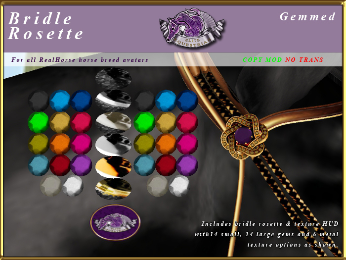 *E*Bridle Rosette Set[BOXED] Gemmes