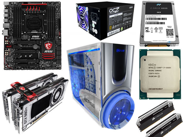 High-End Gamer PC + 77“ Curved TV + Notebook + Tablet PC + Smartphone