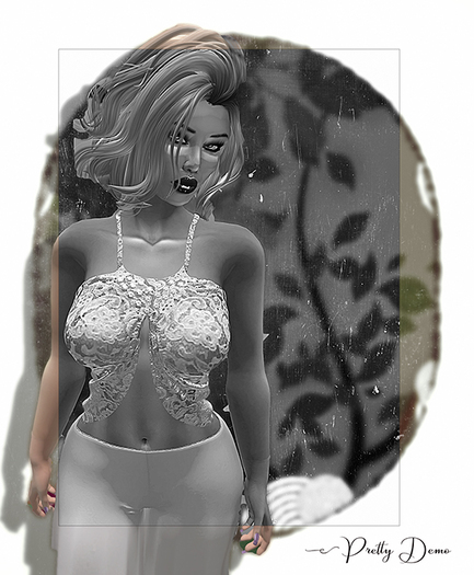 .::Pretty Demo::. Mandy Lace Halter Silvered Cream