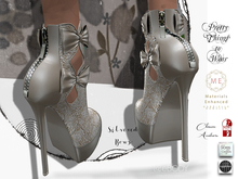 .::Pretty Things::. Bow Taupe Lace Peep Boots